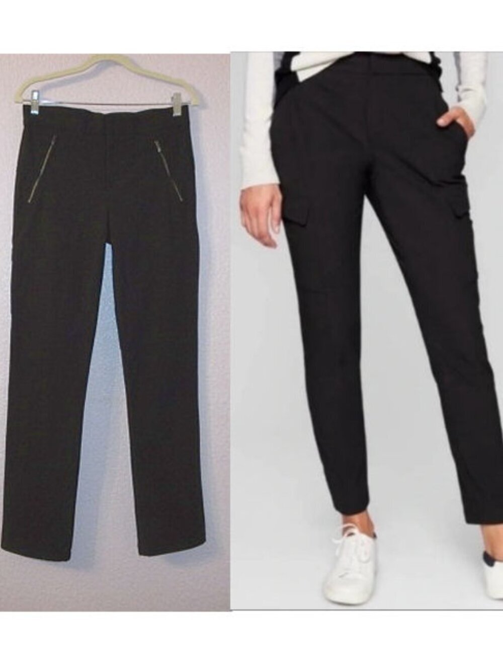 Athleta Wander Pants Womens Size 4 Cargo 6 Pockets Black Travel Hiking Gorpcore